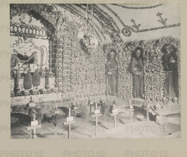 Cappuccini burial vaults, page, photomechanical print, photographer: Samuel J. Beckett, Santa Maria