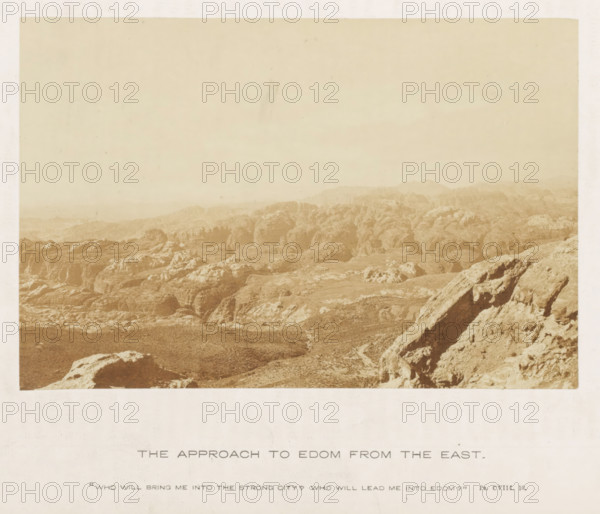 View of a landscape with mountains, referred to as Edom, The approach to Edom from the east,