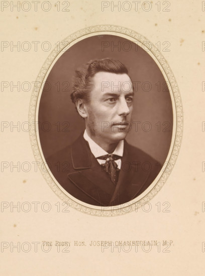 Portrait of Joseph Chamberlain, The right hon. Joseph Chamberlain, MP, page, photomechanical print,