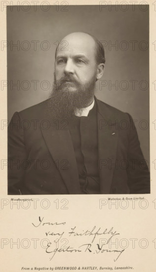 Portrait of Egerton Ryerson Young, page, photomechanical print, inscription: 'Yours very faithfully
