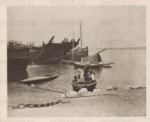 Children in a rowboat on the Breydon, page, photomechanical print, number: 'Plate IV', title: 'Old