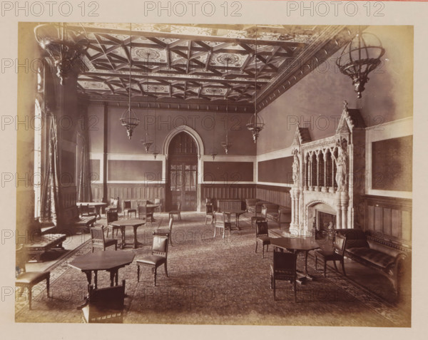 Reception Room in Manchester City Hall, photograph, page, title: 'The Reception-Room',