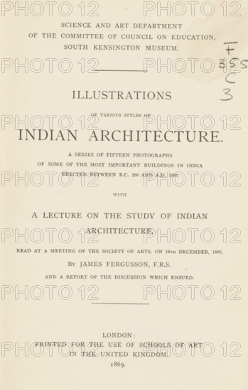 Illustrations of various styles of Indian architecture, book, writer (clerical worker): James