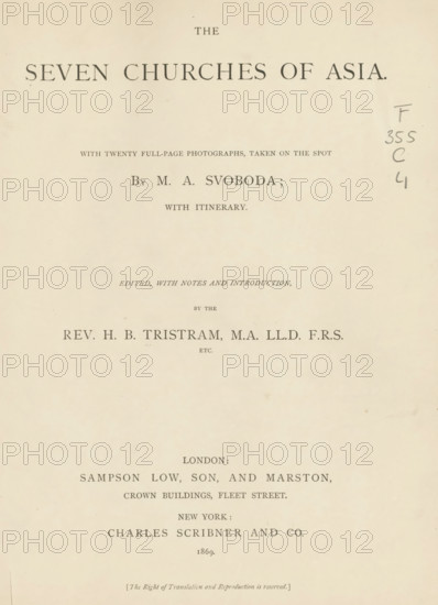 The seven churches of Asia, book, writer (clerical worker): Henry Baker Tristram, publisher: