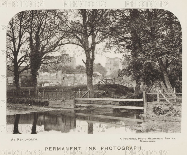 At Kenilworth, page, photomechanical print, inscription: 'Permanent ink photograph', Kenilworth,