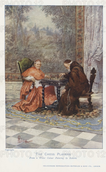 The chess players, reproduction, page, photomechanical print, printmaker: Waterlow & Sons Limited,