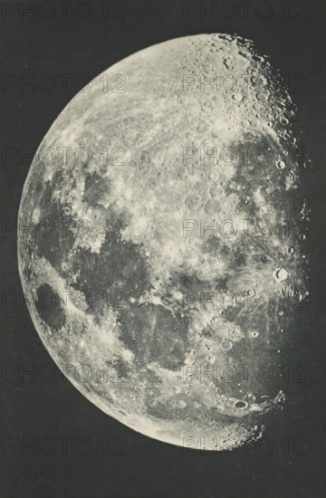 The moon - first quarter, page, photomechanical print, photographer: Lewis Morris Rutherfurd,