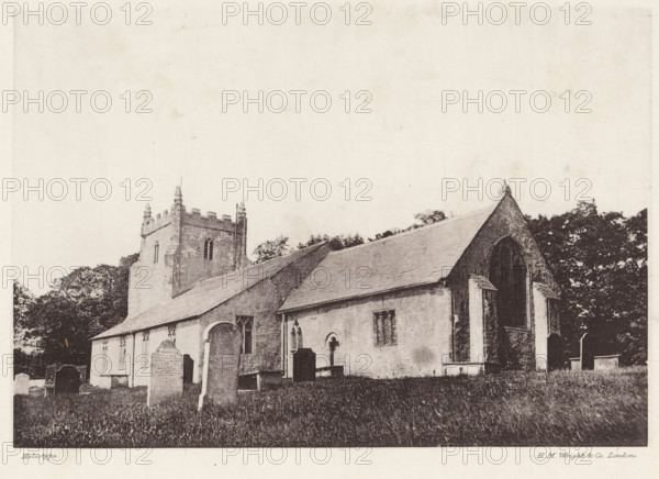 Aldingham church, View of Saintt Cuthbert's Church in Aldingham, page, photomechanical print,
