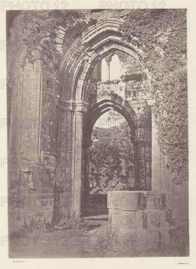 Arch at Furness Abbey, Arch of the ruins of Furness Abbey, page, photomechanical print,