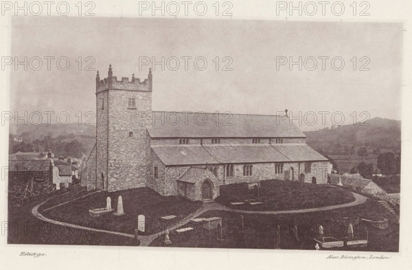View of Saint Michael and All Angels Church in Hawkshead, Hawkshead church, page, photomechanical