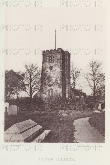 View of the Holy Trinity Church in Bolton-le-Sands, Bolton church, page, photomechanical print,