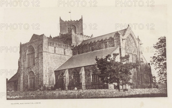 View of the Cartmel Priory, Cartmel church, page, photomechanical print, photographer: Alex