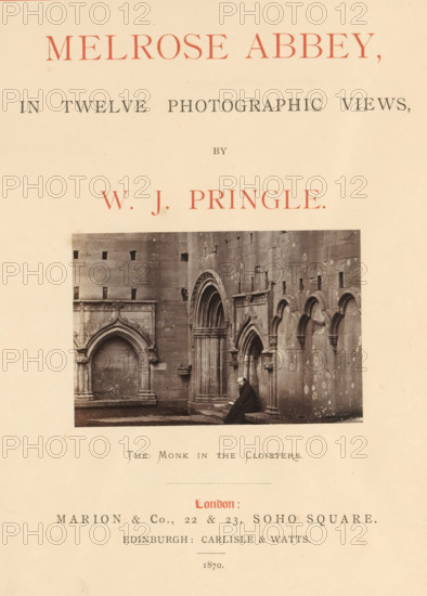 Monk in the courtyard of Melrose Abbey, The Monk in the Cloisters, photograph, page, photographer: