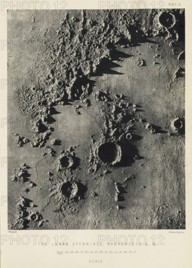 The lunar Apennines, Archemedes, &c., page, photomechanical print, number: 'Plate IX.',