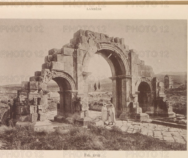 Arc de Septime Sévére, View of the arch of Septimius Severus at Lambaesis in Algeria, page,