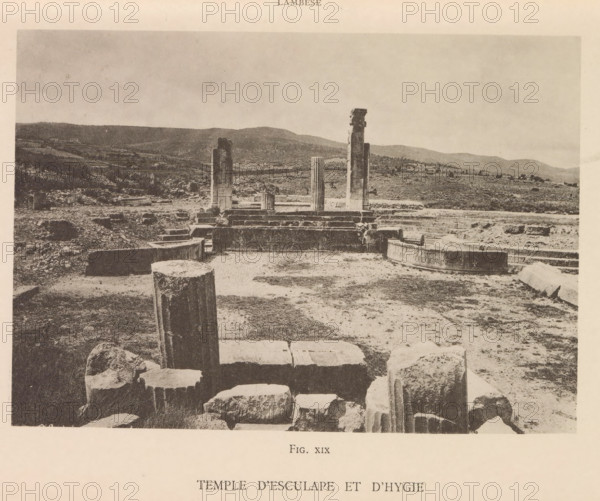 Temple d'Esculape et d'Hygie, View of the ruins of a temple of Asclepius and Hygieia at Lambaesis