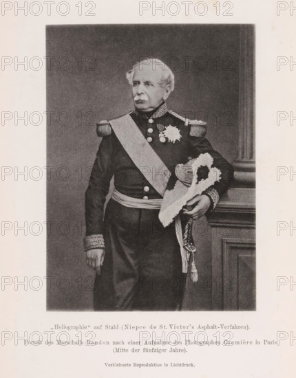 Portrait of Jacques Louis Randon, Porträt des Marschalls Randon nach einer Aufnahme des