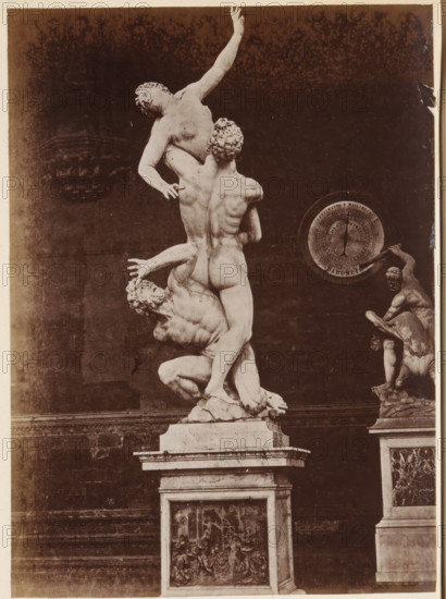 The Rape of the Sabine Virgins by Giambologna, photograph, page, Italy, c. 1850 - in or before