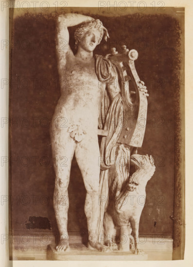 Apollo citharaedus in the Capitoline Museums, photograph, page, Rome, c. 1850 - in or before 1860,