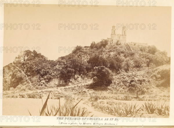 The pyramid of Cholula as it is, photograph, page, photographer: Kilburn, Mexico, c. 1870 - in or