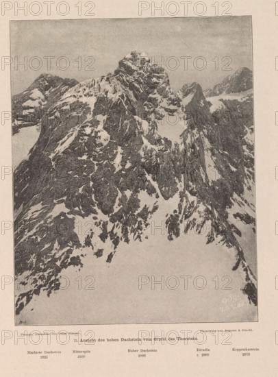 View of the Dachstein Mountains, Ansicht des hohen Dachstein vom Gipfel des Thorstein, page,