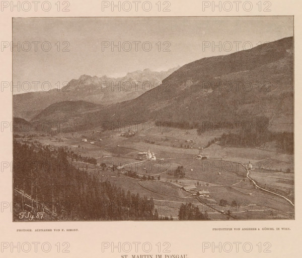 View of Sankt Martin am Tennengebirge, St. Martin im Pongau, page, photomechanical print, number: