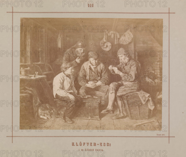 Klöfver-ess i en åländsk kajuta, Photo reproduction of a painting by Karl Emanuel Jansson,