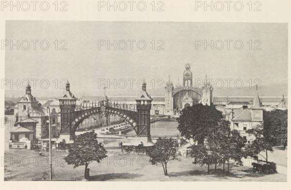 Pohled na výstavu od jihu v dobe zahájeni, View of the Výstavište in Prague, page, photomechanical