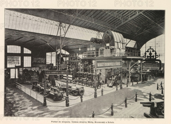 Interior of an engine room with an exhibition by Marek, Bromovský and Schulz, Pohled do strojovny.