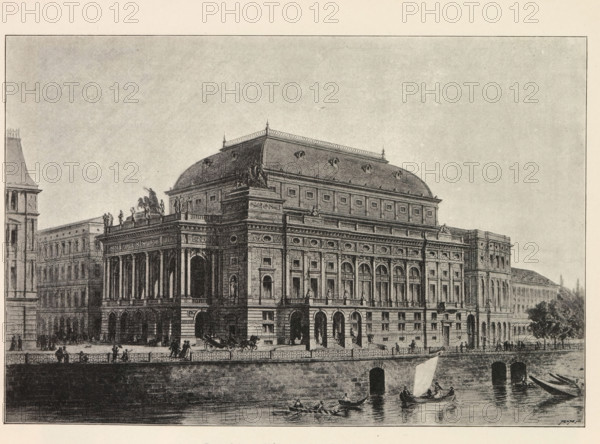 Perspektivni pohled na Národni divadlo v Praze, Photo reproduction of a drawing depicting an