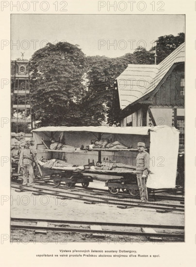 Sleeping compartment on rails, Výstava prenosných zeleznic soustavy Dolbergovy, uspodaradaná ve