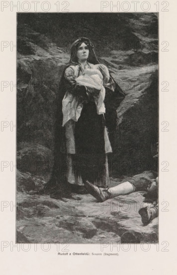 Rudolf z Ottenfeldu, Photographic reproduction of a painting depicting a mother with child,