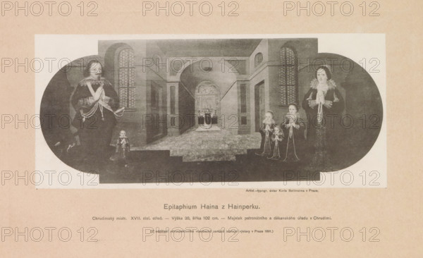Epitaphium Haina z Hainperku, Photo reproduction of a painting depicting the epitaph of Haina from