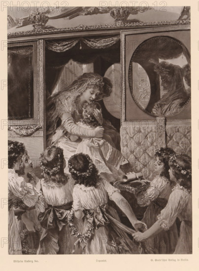 The Wedding Procession in Berlin, Photographic reproduction of a painting depicting Louise of
