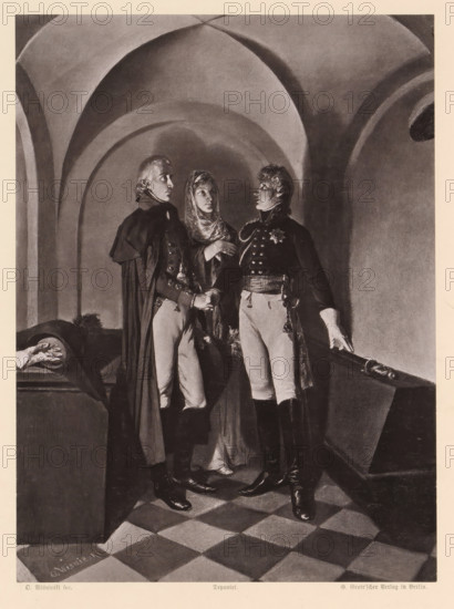 At the grave of Frederick the Great, Photoreproduction of a painting of Napoleon Bonaparte at the