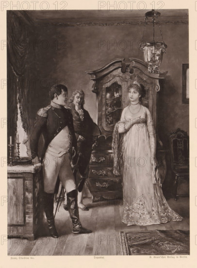 Encounter with Napoleon, Photoreproduction of a painting of a meeting between Louise of Prussia and