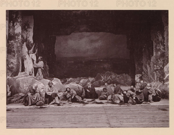 Christ's agony in the garden of Gethsemani, page, photomechanical print, inscription: 'Gemeinde