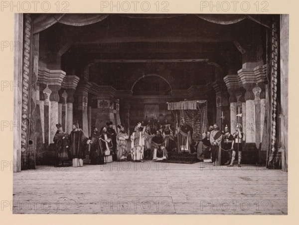 Christ before king Herod, page, photomechanical print, inscription: 'Gemeinde Oberammergau