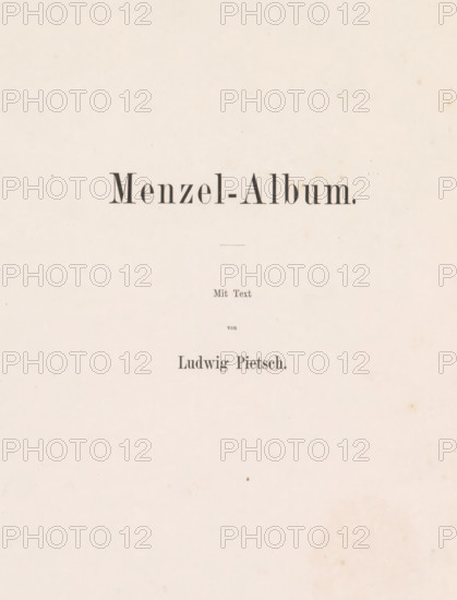 Menzel-Album, book, writer (clerical worker): Ludwig Pietsch, 1868, writer (clerical worker),