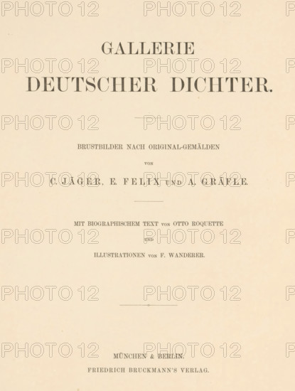 Gallerie deutscher Poet, book, writer (clerical worker): Otto Roquette, publisher: Friedrich