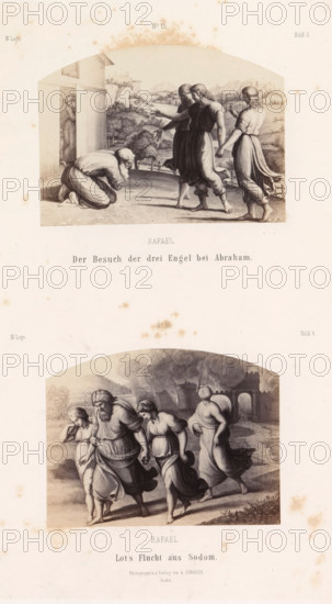 Rafael The Visit of the Three Angels to Abraham. Lot's Flight from Sodom, Photoreproductions of