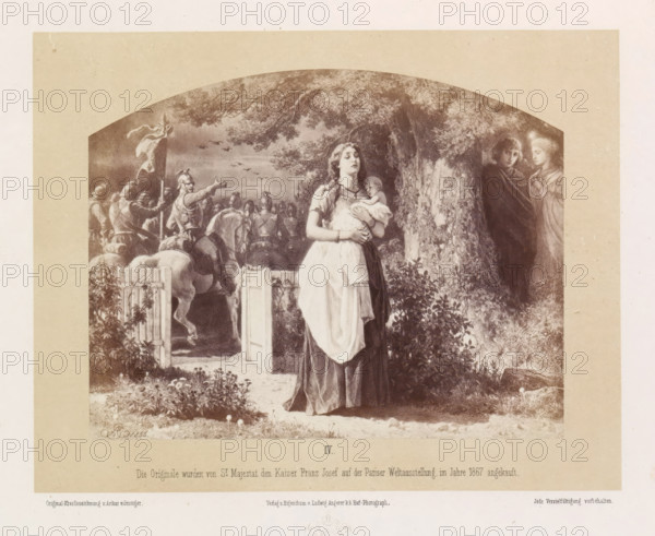 Des Kriegers Abschied, Photo reproduction of a drawing of a soldier saying goodbye to a woman with