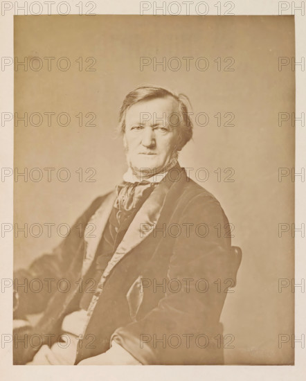 Portrait of Richard Wagner, photograph, page, photographer: Franz Hanfstaengl, Munich, c. 1873 -
