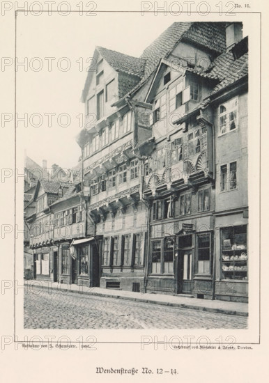 Exterior of buildings at Wendenstraße 12 and 14 in Braunschweig, Wendenstraße No. 12-14,
