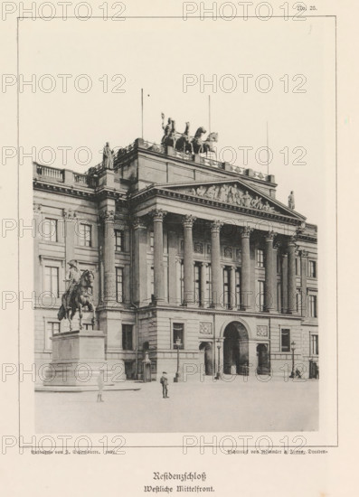 Residenzschloß Westliche Mittelfront, Part of the facade of the Braunschweiger Schloss,