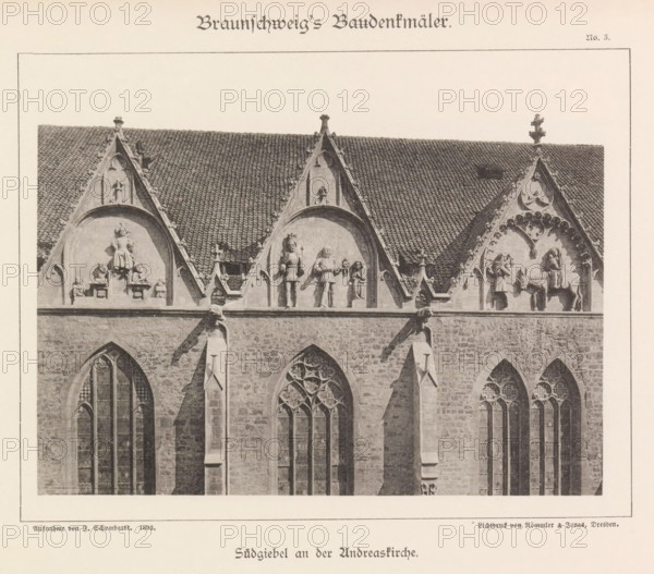 Part of the southern facade of St. Andrew's Church in Braunschweig, Südgiebel an der Andreaskirche,