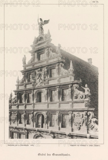 Giebel des Gewandhaus, Part of the facade of the Gewandhaus in Braunschweig, Braunschweig's
