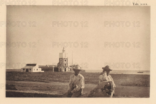 View of Fort Zoutman in Oranjestad on Aruba, page, photomechanical print, number: 'Tab. XIII.',