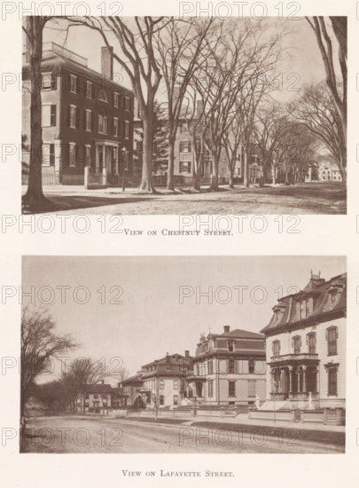 View of Chestnut Street and Lafayette Street in Salem, View on Chestnut Street. View on Lafayette