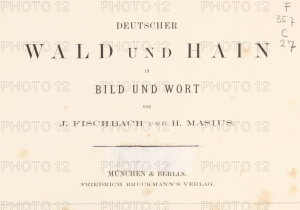 Deutscher Wald und Hain in Wort und Bild, book, painter: Johann Fischbach, writer (clerical
